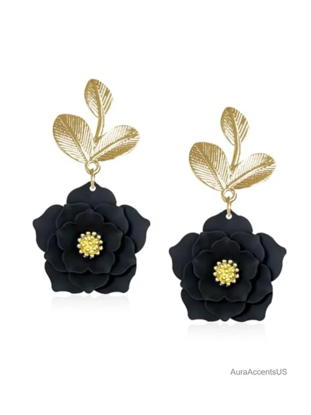 Bohemian Floral Leaf Stud Earrings Lightweight Acrylic Summer Jewelry